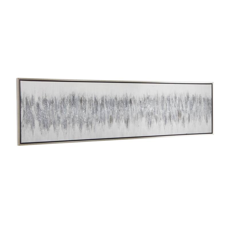 Canvas Abstract Framed Wall Art with Silver Frame - Gray - Roche River Decor