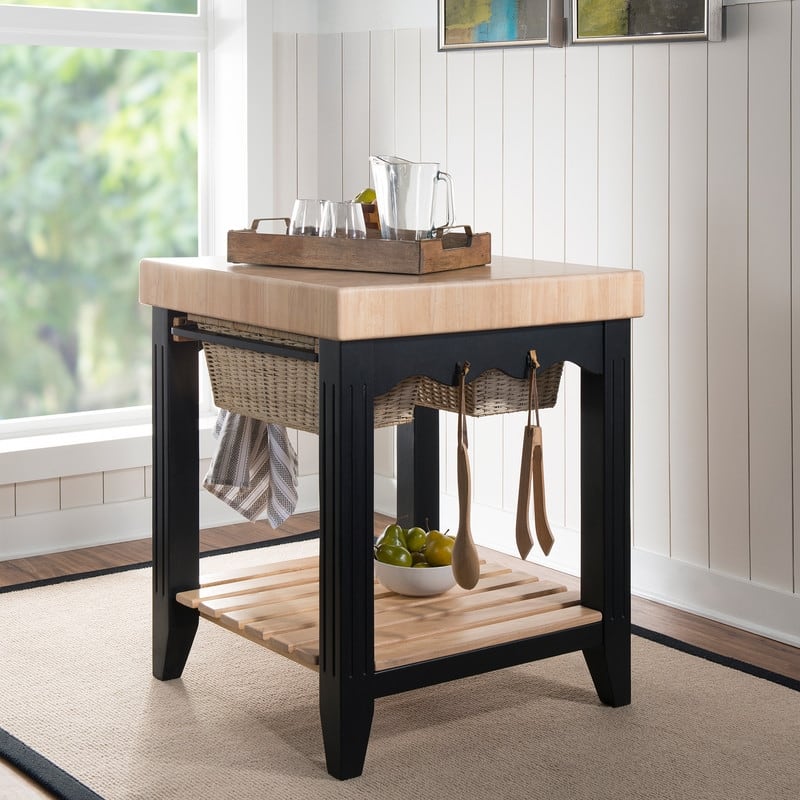 Trinity Butcher Block Island - Black
