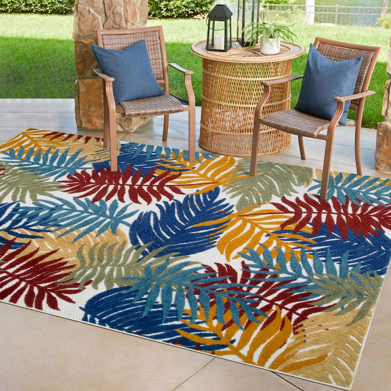 Leick Home 595165 Talipot Palm Indoor Outdoor Area Rug Runner 2'x8' - 3'x5'