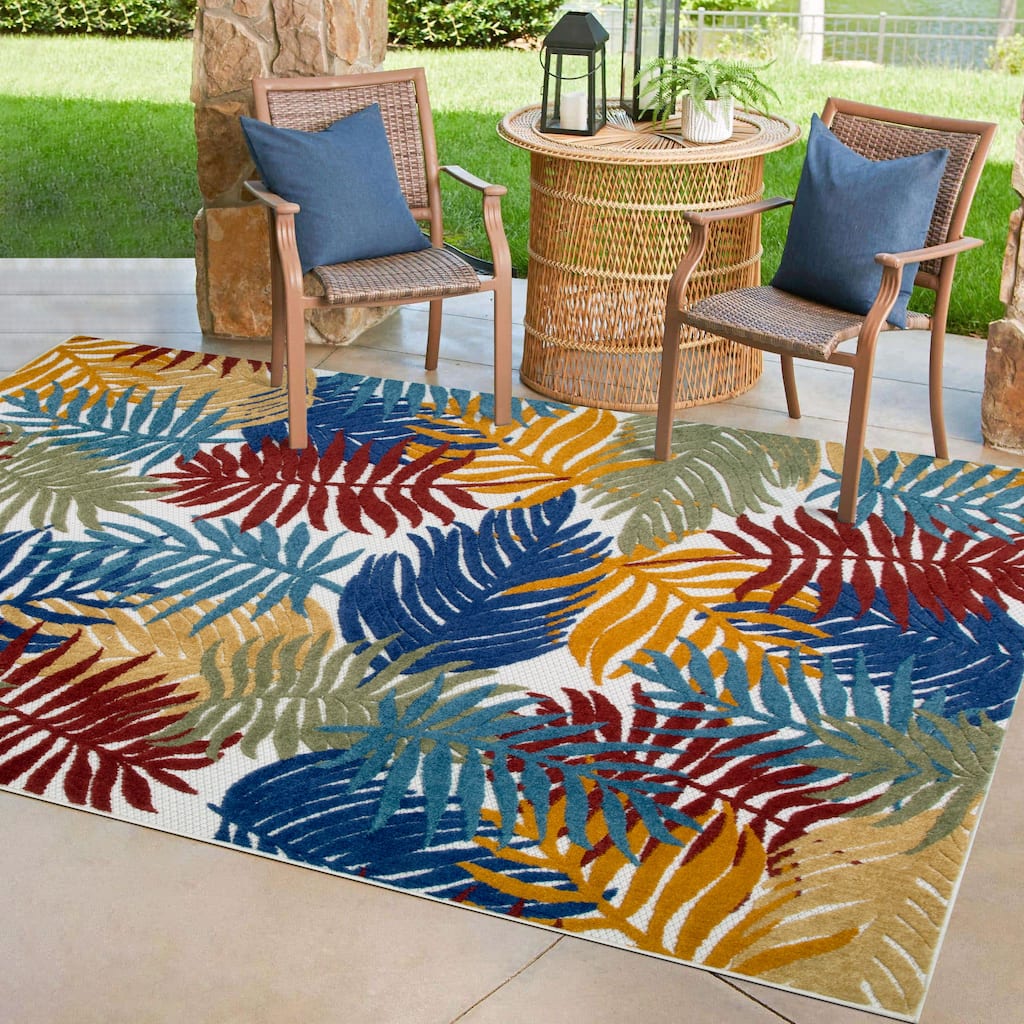 Leick Home 595165 Talipot Palm Indoor Outdoor Area Rug Runner 2'x8'