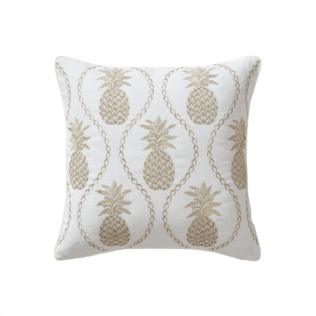 Tommy Bahama Golden Pineapples Gold Throw Pillow