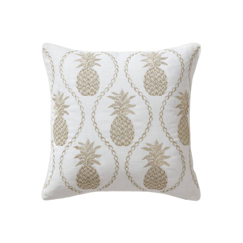 Tommy Bahama Golden Pineapples Gold Throw Pillow