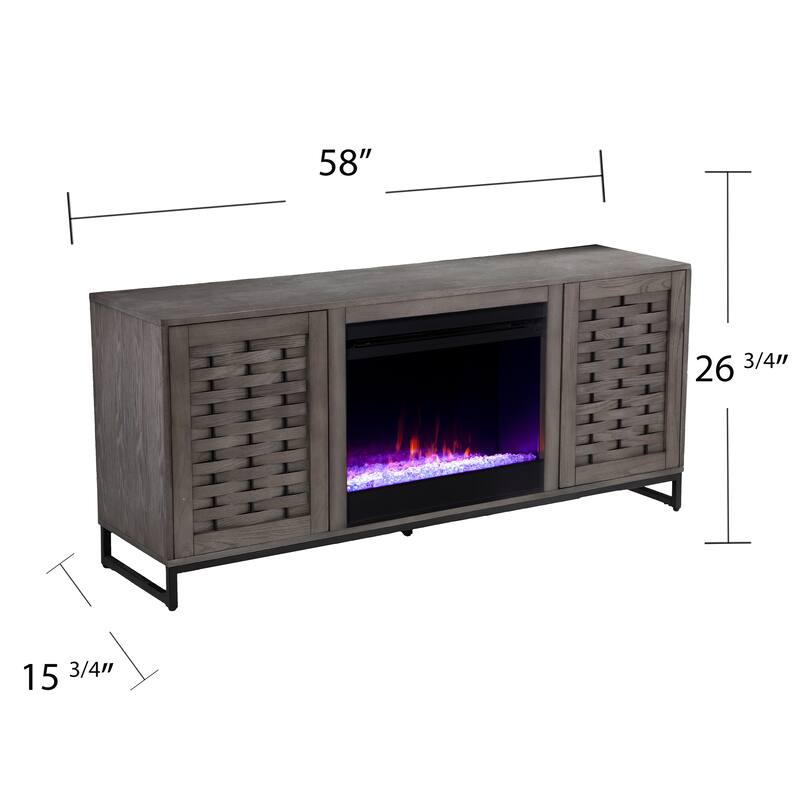 SEI Furniture Akehurst Electric Fireplace TV Stand with Media Storage