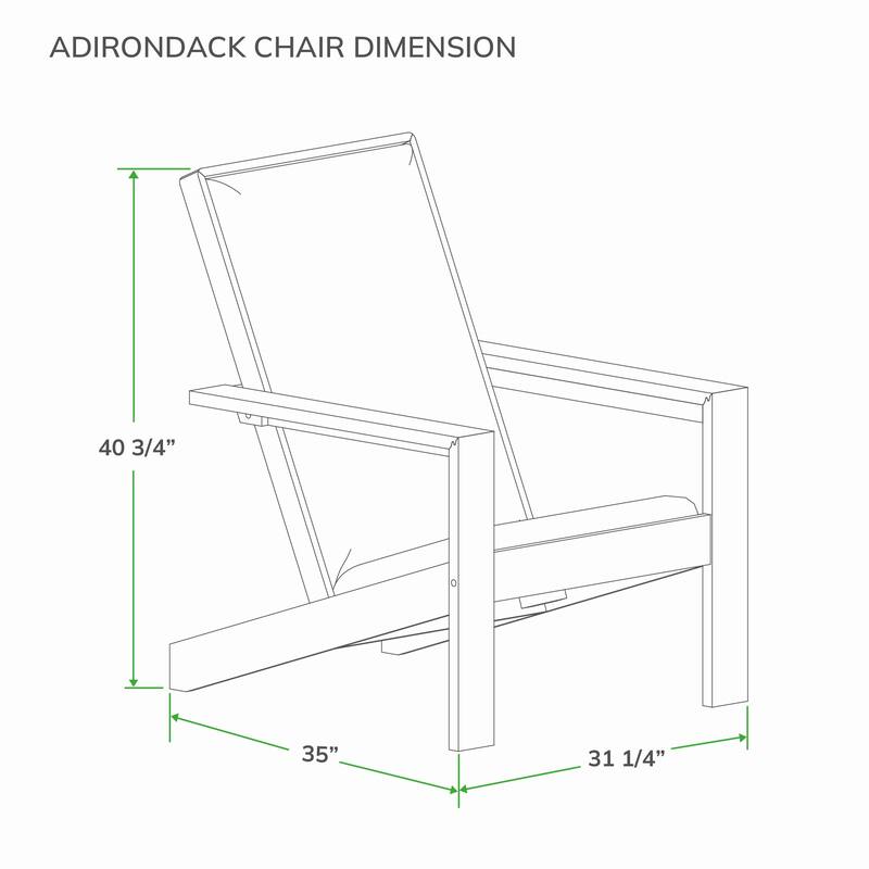 Cambridge Casual Napa Teak Outdoor Adirondack Chair Set of 2 with Padded Seat
