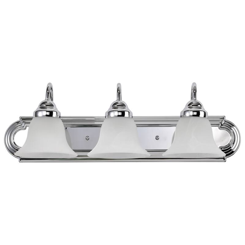 Ballerina - 3 Light Vanity - Polished Chrome Finish with Alabaster Glass - Polished Chrome - Polished Chrome