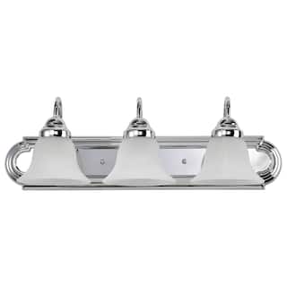 Ballerina - 3 Light Vanity - Polished Chrome Finish with Alabaster Glass - Polished Chrome