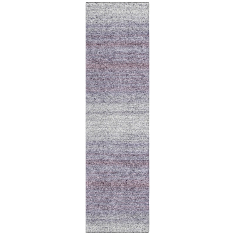 Machine Washable Indoor/ Outdoor Ombre Stripe Chantille Rug