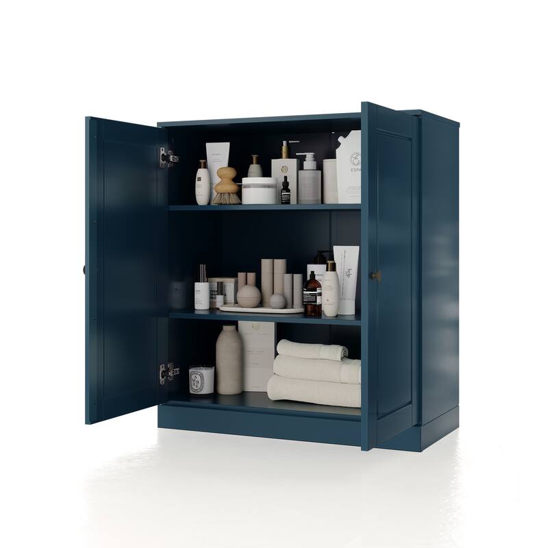 Palace Imports 100% Solid Wood 32" Bathroom Cabinet with Solid Doors and Adjustable Shelves