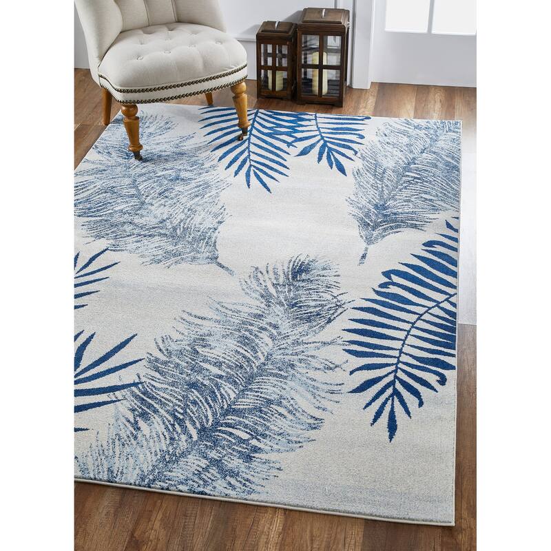 Domani Seaside Palms Tropical Rug - 3'3" x 4'11" - Navy