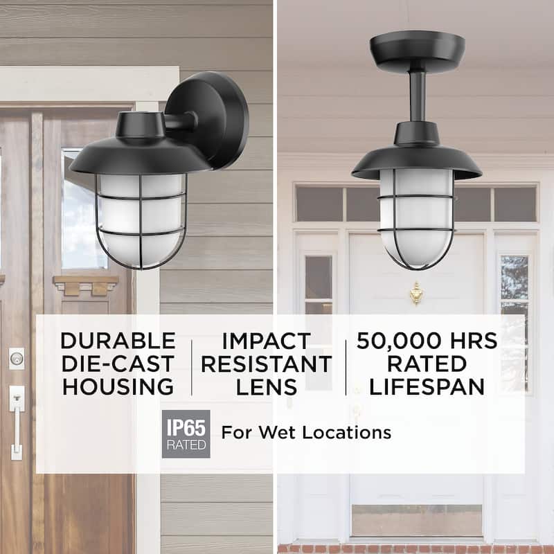 AFX ODEW0709LAJEN Odell 7" Wide LED Semi-Flush Outdoor Ceiling Fixture