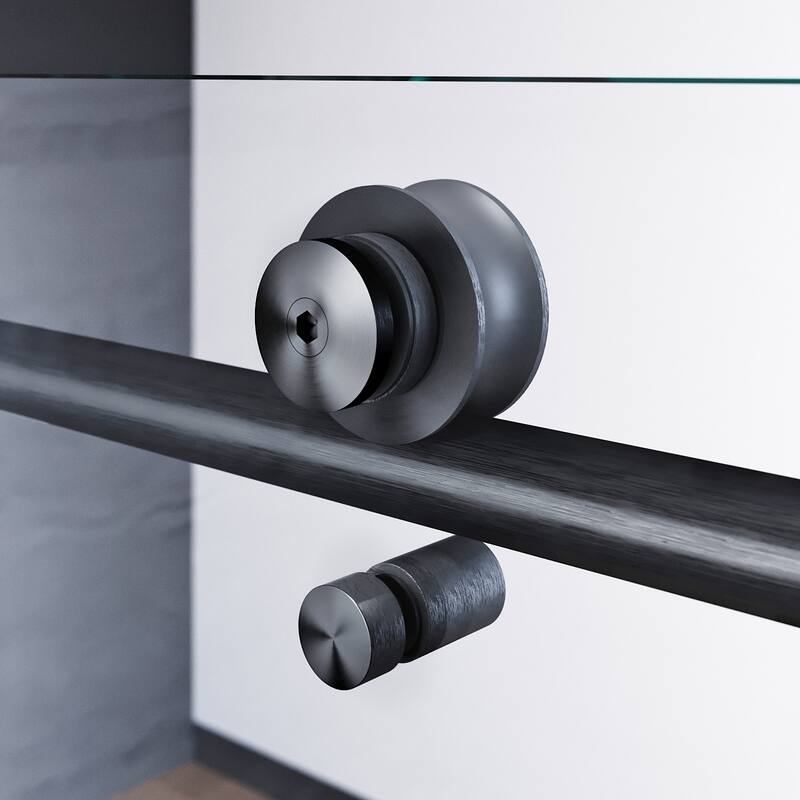 Elegant Frameless Sliding Shower Doors in Black Finish