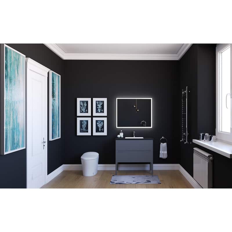 Serena 36" Bathroom Vanity Set - Black Top