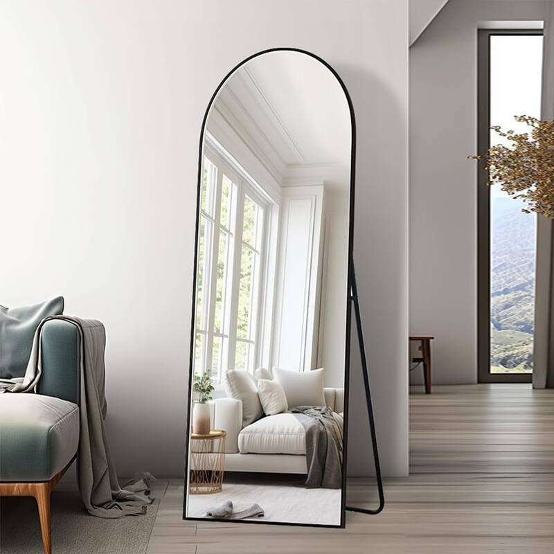 65'' x 22'' Aluminium Alloy Arch Full Length Mirror with Stand
