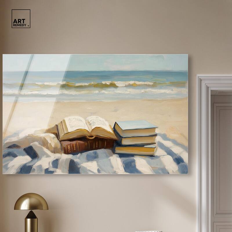 Beach Reading Acrylic by Art Remedy, Ready to Hang