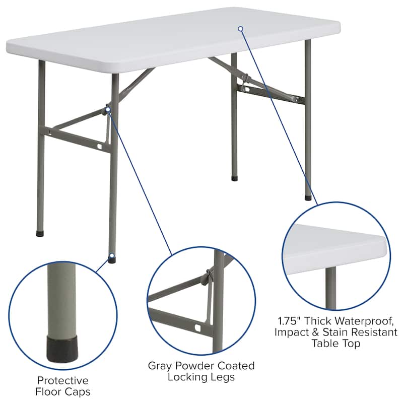 4-Foot Plastic Folding Table - Banquet / Event Folding Table