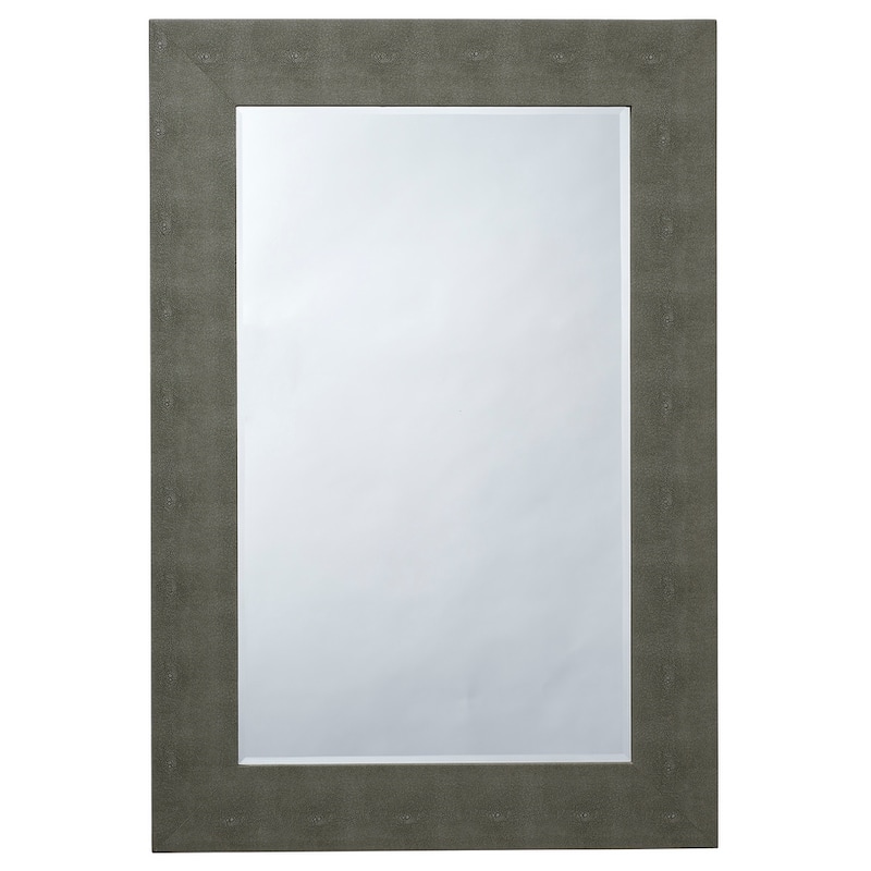 Alden Décor Esme Shagreen Rectangle Mirror, Grey - Grey