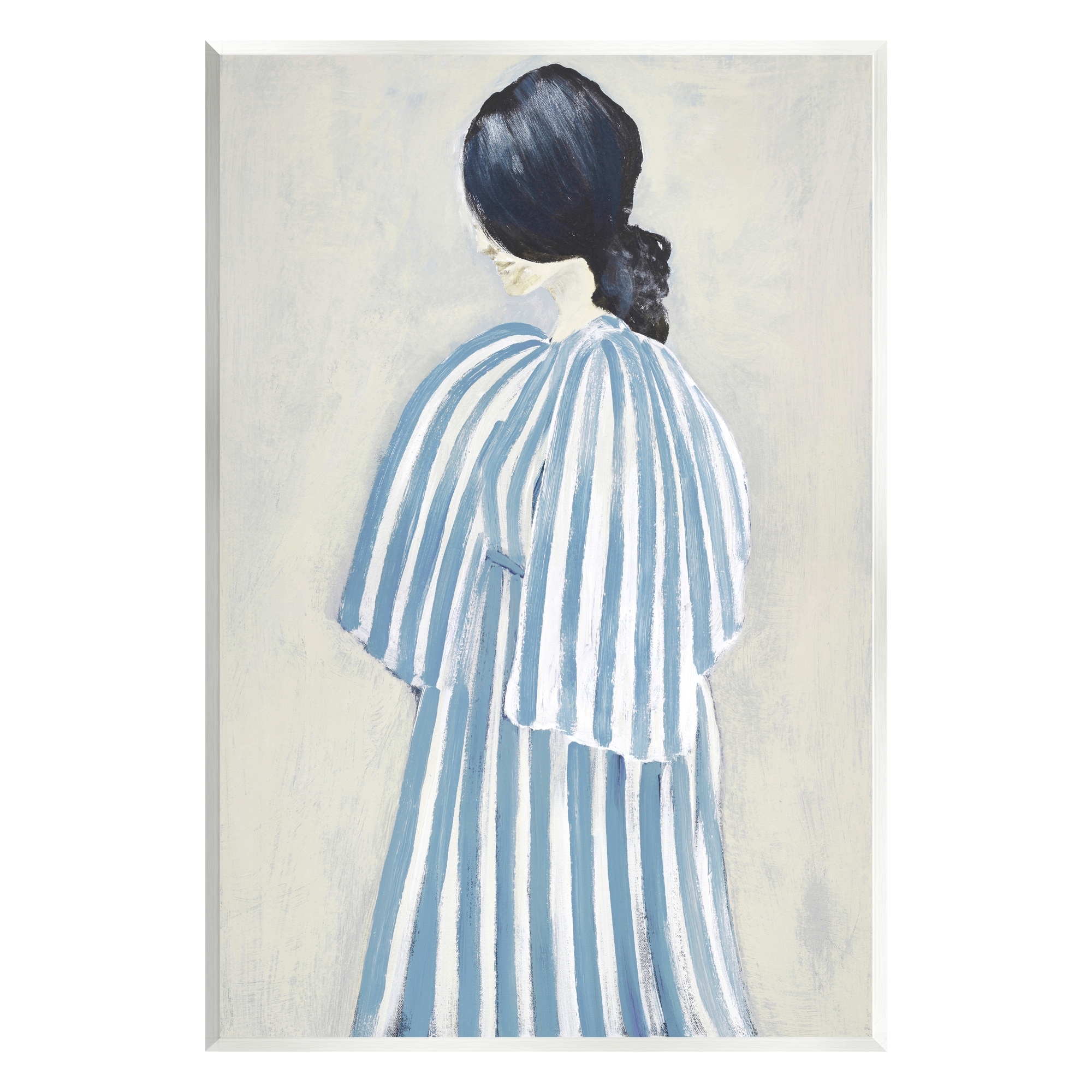 Stupell Girl in Blue Striped Dress Wall Plaque Art Design by Design Fabrikken