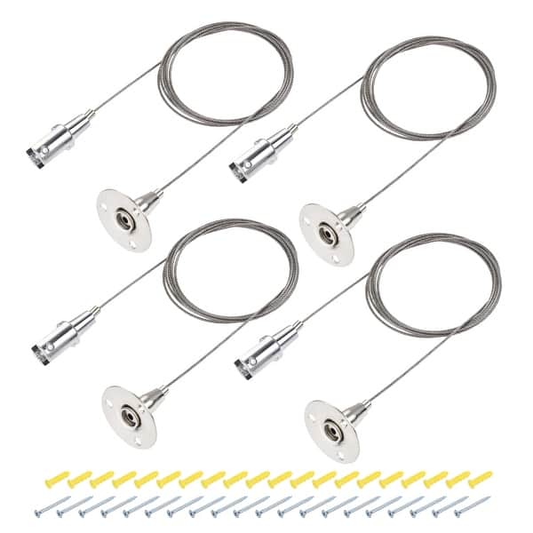 10Pcs Picture Hanging Wire Kit, 2M X 1.5mm Stainless Steel With Wire Adjustable Hook And Rail Moulding Hook A