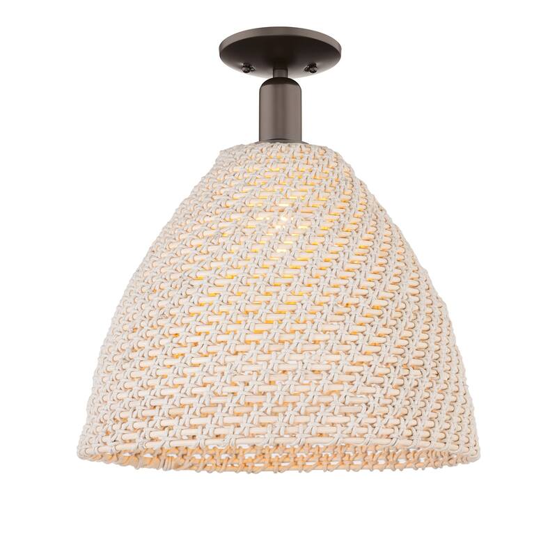 Innovations Lighting 716-1C-11-16 Natural Ballston Dome Semi-Flush - Oil Rubbed Bronze / Natural