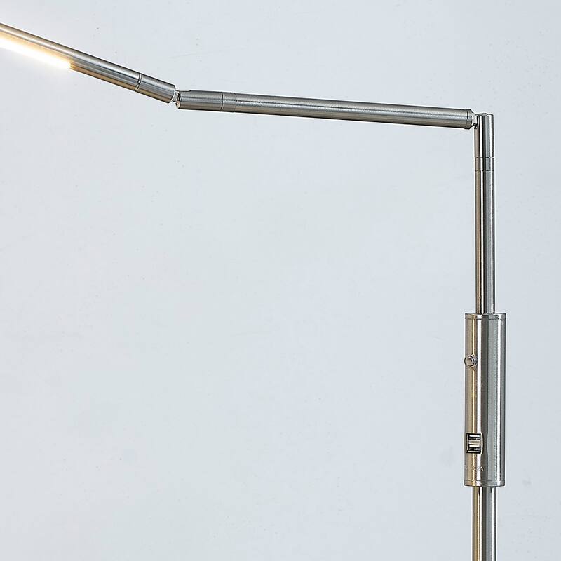 Alpha 69" Height/Angle Ajustable 12W LED Dimmable Floor Lamp with USB Ports