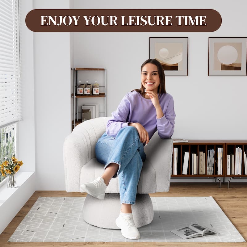 Ouyessir Oversized Modern Upholstered Barrel Chairs