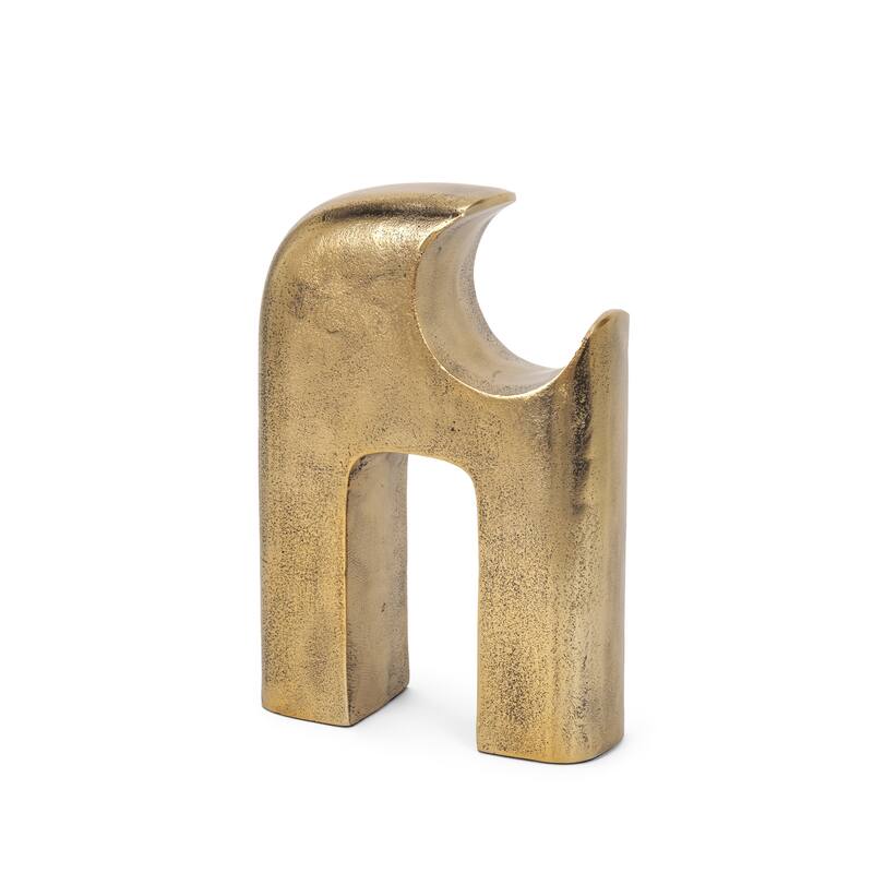 Renni Antiqued Brass Small Decorative Sculpture - 7.7L x 2.8W x 10.8H