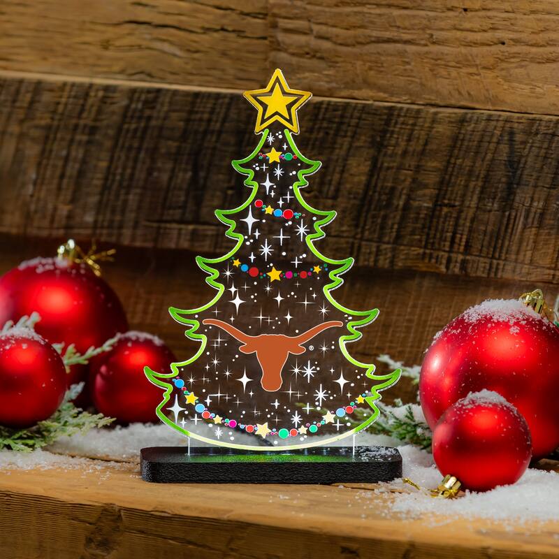 10" LED Tabletop Christmas Tree Desklite Sign, University of Texas