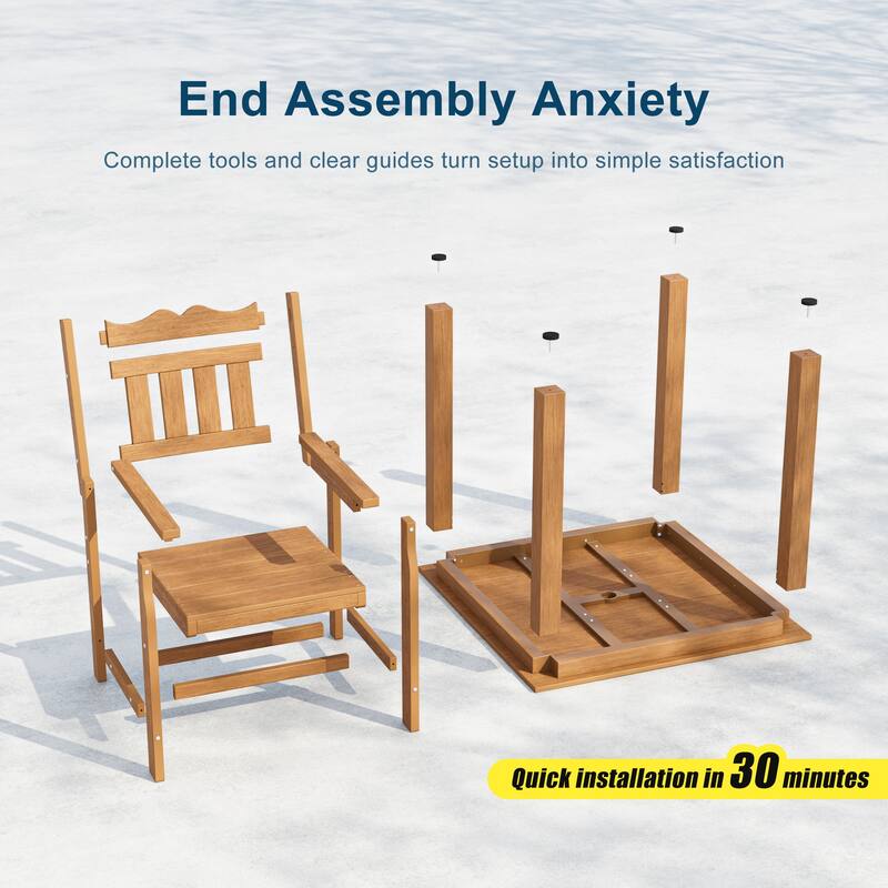 HIPS Outdoor Dining Set, Ergonomic Patio Chairs and Table(Set of 5)