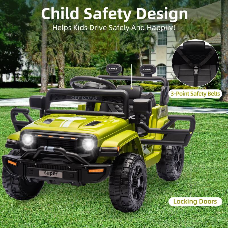12V Electric Kids Ride on Truck, Toy Vehicle with Remote Control for Best Kids Gift