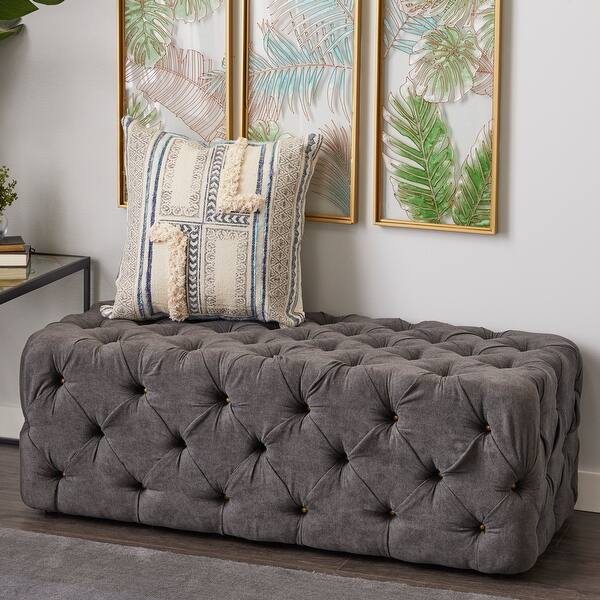 slide 1 of 14, MDF Vintage Bench 16 x 47 x 23 - 47 x 22 x 16 Grey