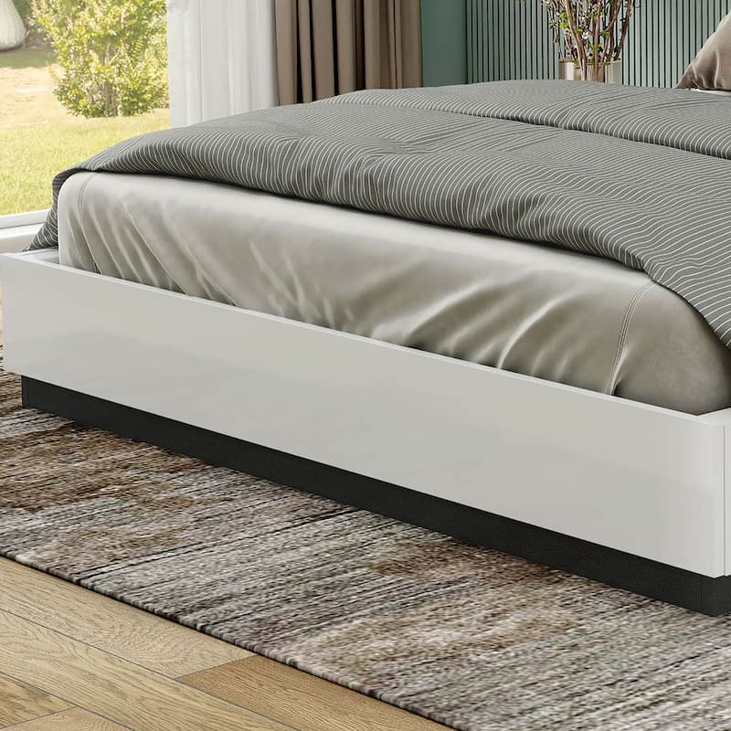 Conjira Contemporary White Wood Platform Bed by Furniture of America
