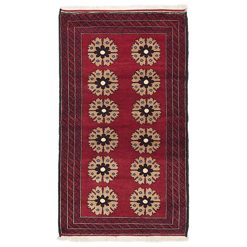 ECARPETGALLERY Hand-knotted Teimani Dark Red Wool Rug - 3'3 x 5'10