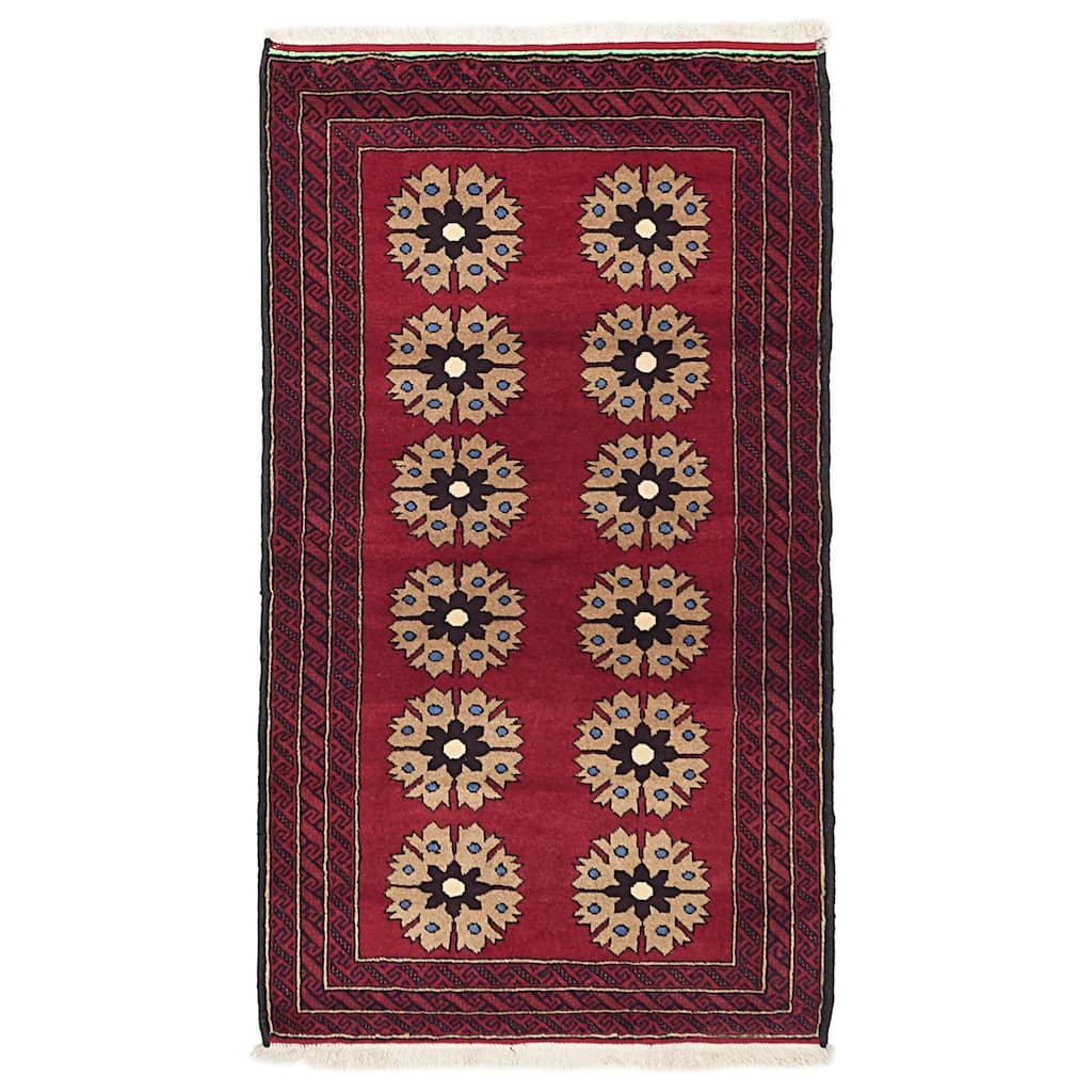 ECARPETGALLERY Hand-knotted Teimani Dark Red Wool Rug - 3'3 x 5'10