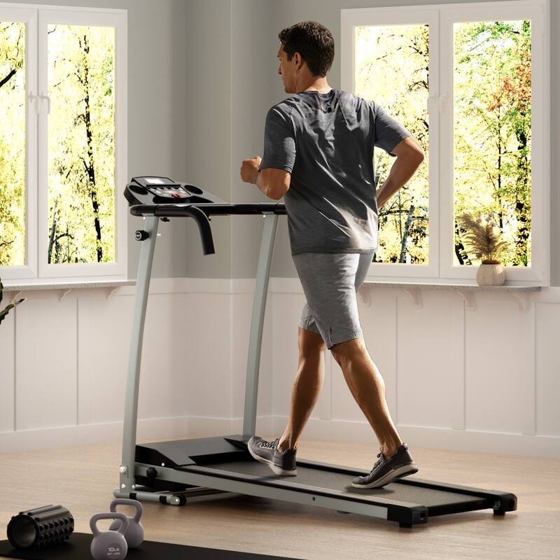 Costway 2 HP Up to 7.5MPH Folding Treadmill Motorized Running Machine - 49" x 23.5" x 38.5" (L x W x H)