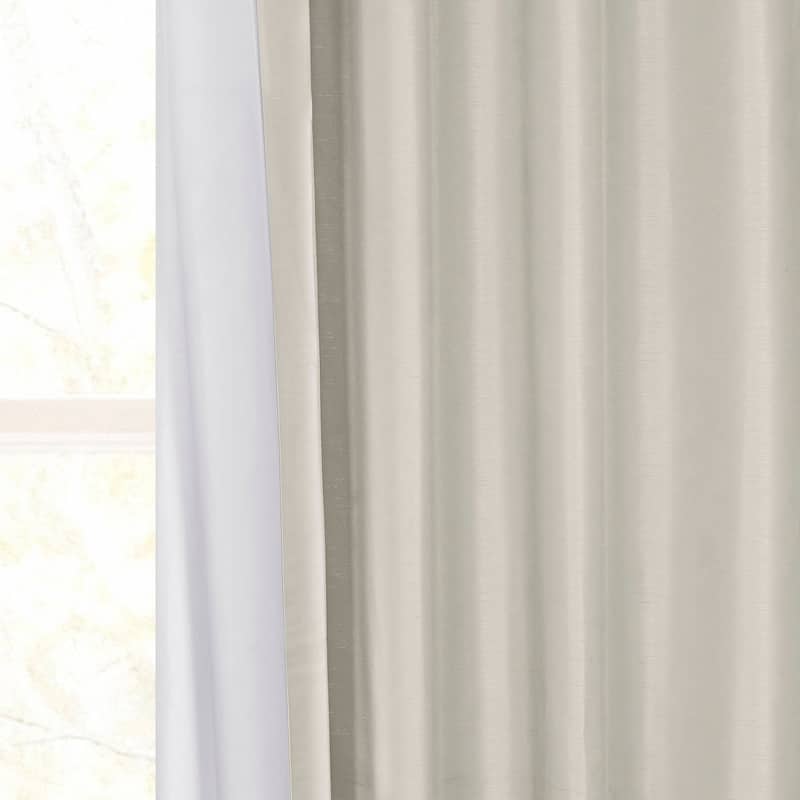 Exclusive Fabrics Vintage Textured Faux Dupioni Silk Room Darkening Curtains (1 Panel)