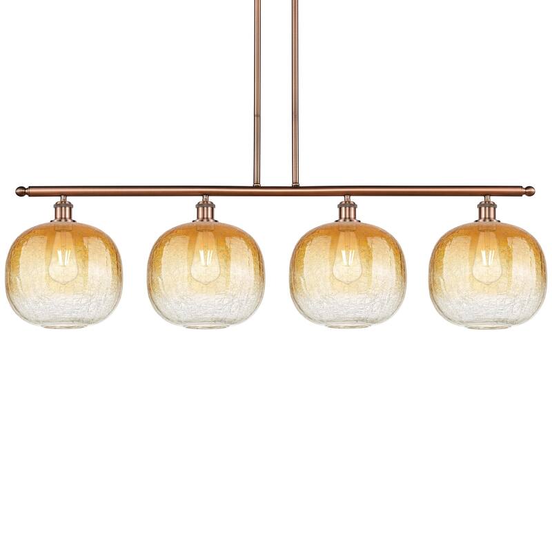 Innovations Lighting 516-4I-13-49 Brookhaven Sphere Linear Brookhaven - Antique Copper / Amber