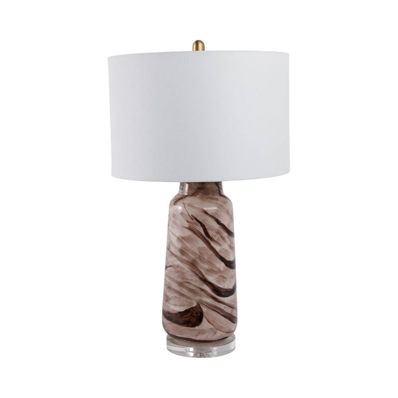 Decorative Pattern Glass Table Lamp - Desk Lighting for Small Areas - 29.0"
