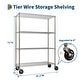 preview thumbnail 3 of 7, 4-Tier Wire Shelving Unit 47.2x17.7x70.9in Adjustable Heavy Duty Rack with Wheels NSF Chrome for Kitchen Garage