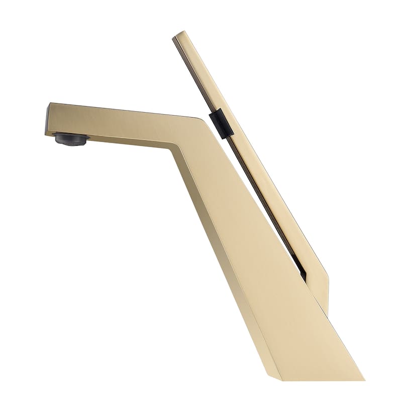 8"H Solid Brass Creative Single-Handle Bathroom Faucet - Brushed Gold
