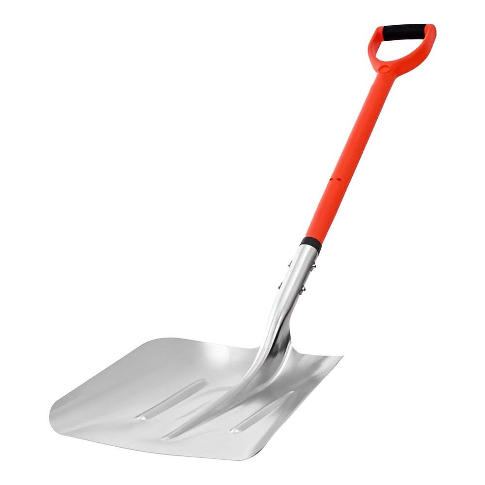Silver Heavy Duty Aluminum Snow Shovel with D-Grip Handle for Driveway Camping and Outdoors - Silver-45"L
