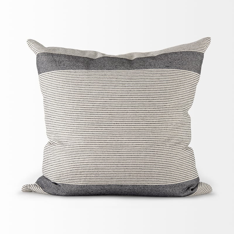 Nancy Beige w/ Black Stripe Detail Decorative Pillow Cover