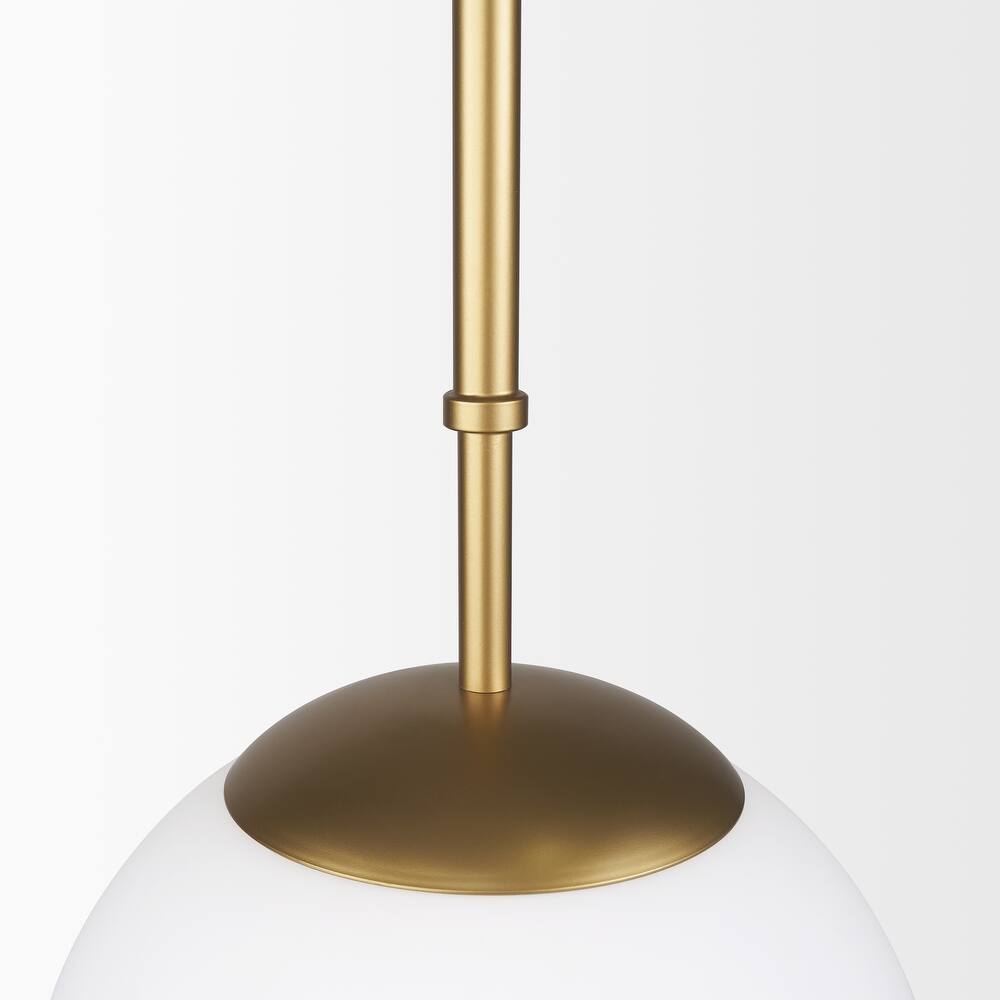 Edie Brushed Gold Metal w/ Frosted Glass Globe 1-Light Pendant - 12.0L x 12.0W x 54.0H