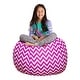 preview thumbnail 171 of 192, Kids' Stuffed Animal Storage Bean Bag Chair Cover or Toy Organizer 38 Inches Large - Pattern Chevron Purple and White
