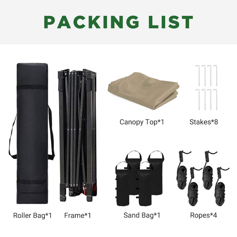 10' x 10' Pop Up Canopy Tent,Outdoor Canopy Tent for Event, Parties, Camping Portable Easy with Carry Bags