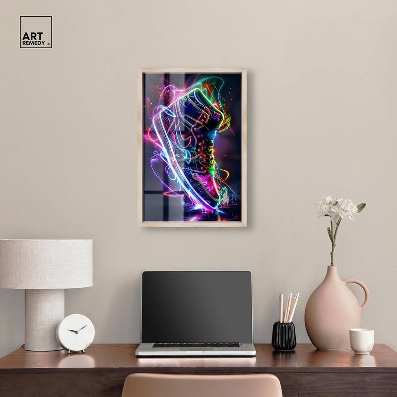 Bright Lights Sneaker Shadowbox by Art Remedy
