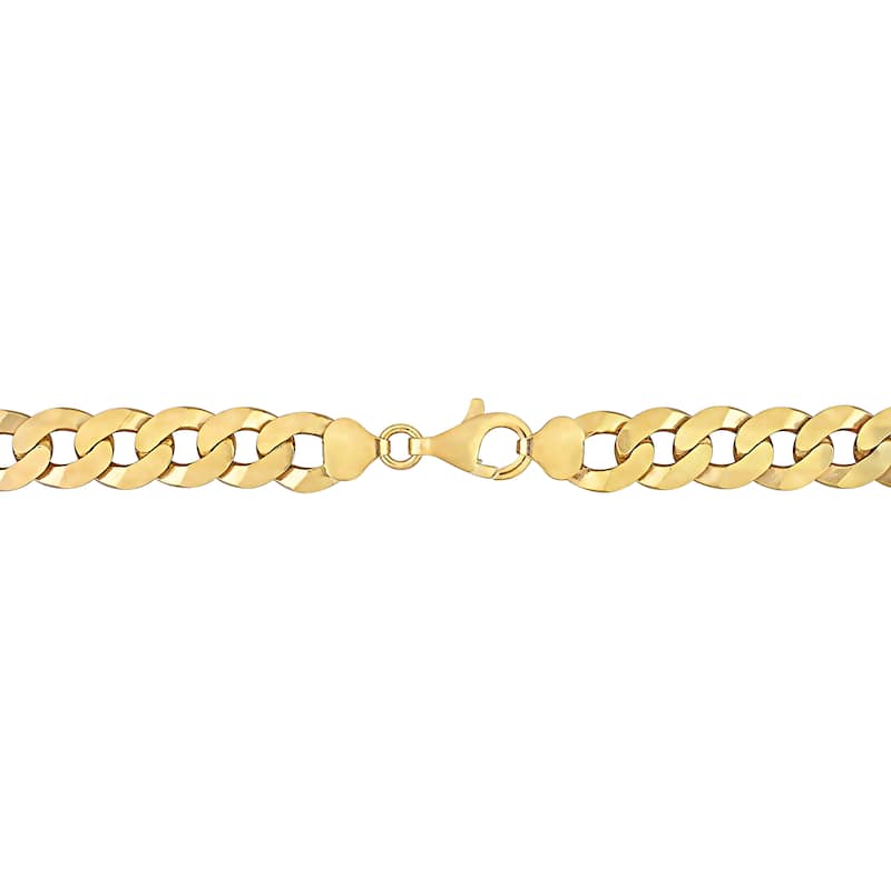 Miadora 18kt Yellow Gold Plated Sterling Silver Curb Chain Men's Bracelet