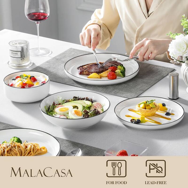 MALACASA LUNA 24-piece Porcelain Dinnerware Set (Service for 6)