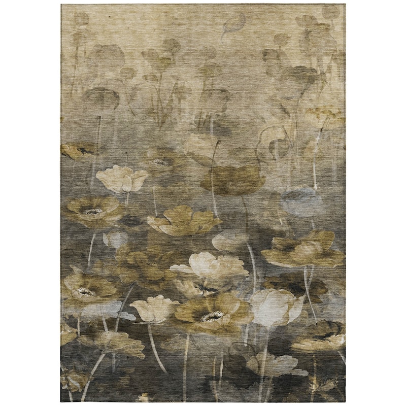 HomeRoots Floral Transitional Rectangle Outdoor Rug
