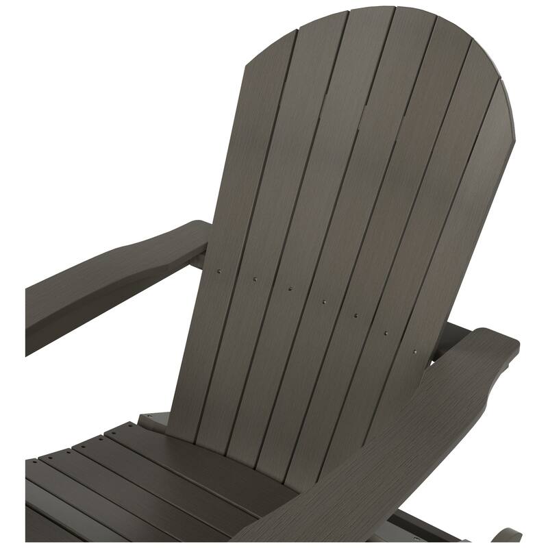 Polytrends Vineyard HIPS Outdoor Eco-Friendly All Weather Seashell Rocking Adirondack Chair