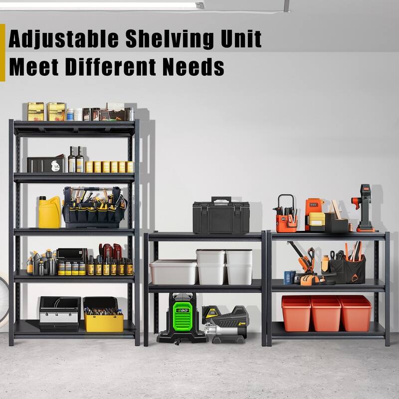 78" H 5-Tier Adjustable Garage Shelves Heavy Duty Storage Unit